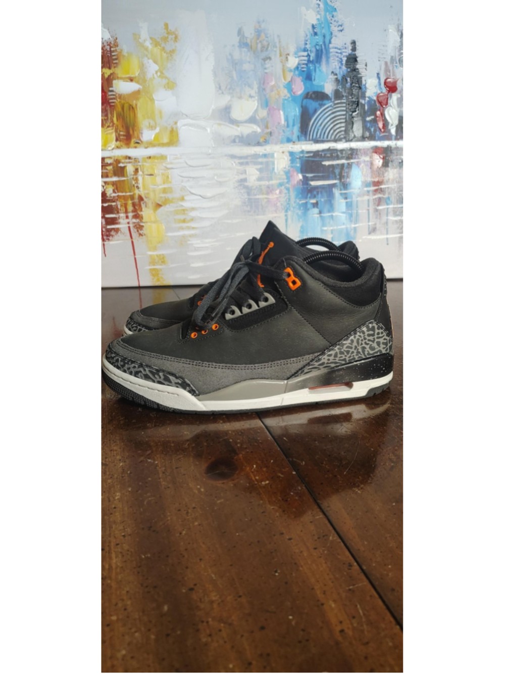 Jordan Air Jordan 3 Retro Fear Pack Shoes Mens Size 8 Black Orange CT8532-080